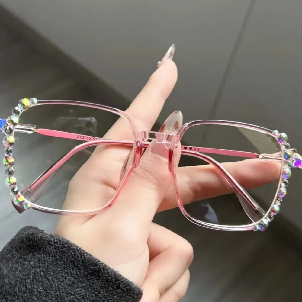 Laureles Women's Geometric Photochromic prescription +2.00 jeweled glasses